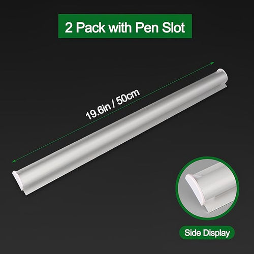 2 Pack Ticket Holders Receipt Holder for Restaurant, No Drill Restaurant Order Ticket Holders for Kitchen Office Walls Refrigerator Home Pubs Bars Cafes(19.6 Inch, Sliiver, 2p)