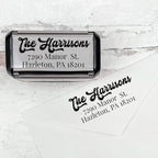 Self Inking Modern Address Stamps | Custom Return Address Stamper (Antique Script, Large)