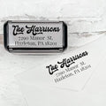 Self Inking Modern Address Stamps | Custom Return Address Stamper (Antique Script, Xtra Wide)