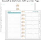2026 Pocket Planner/Calendar - 2026 Planner from January 2026 - December 2026, Planner 2026 with 12 Tabs, Twin-Wire Binding, Inner Pocket, 3.75" x 6.75, Blue Leaf Flower