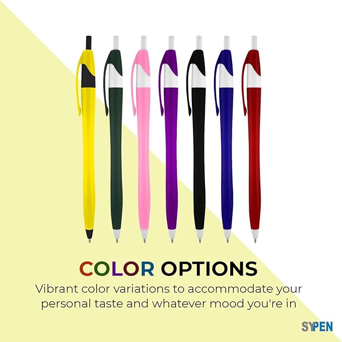 SyPen Personalized Pens With your Custom Logo or Text-1000 Pack Bulk-for Businesses, Parties, and Events, Custom Printed Slim Ballpoint Click Pens, Red Barrel Color, Black Ink