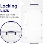 Superio Storage Bins with Lids, Clear Plastic Containers for Organizing, Stackable Totes, BPA Free, Odor Free, Organizer Boxes for Home, and Dorm (2 Pack, 42 Quart)