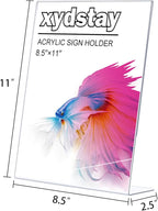xydstay 3 pack 8.5x11 Acrylic Sign Holder for Picture Frames, L Shape Clear Plastic, Plastic Sign Holder,Menu Holder, Unbreakable Table Sign Holder for Restaurant, Office, School, Store and Home Use