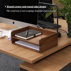 DDYURI Desktop File Trays Stackable Paper Tray for Letter/A4 Size Magazine - Wood Office Document Organizer Shelf - Wooden Folder Organization Rack Desk Tray Pack of 2 Dark(2CTP-DK)