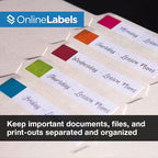 3.434 x 0.667 File Folder Labels - Pack of 3,000 Labels, 100 Sheets - Inkjet/Laser Printer - Online Labels