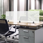 Desk Divider, Acrylic Desk Privacy Panels, Privacy Desk Screen, Frosted Acrylic Partitions with C-Type Clamps Acrylic Table Top Sneeze Guard for Offices Schools (60x18x2 in)