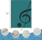 DOMMI Blank Sheet Music Composition Notebook 2 Packs, Manuscript Staff Paper Notebook with 200 Pages 26x19cm, Spiral Bound Music Songwriting Notebook for Songwriters, Musicians, Teachers, Green