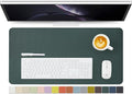 Leather Desk Mat - Non-Slip PU Desk Pad for Office and Home - Desk Organization and Accessories - Ideal for Large Mouse Pad and Desk Mats on Top of Desks (Dark Green,27.6"x 13.8")