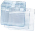 50 Pcs Clear Plastic Horizontal Name Badge ID Card Holders