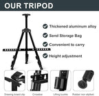 AROIC 4 Pack Art Painting Display Easel Stands,Portable Adjustable Aluminum Metal Tripod Artist Canvases Height from17 to 66 Inch Extra Sturdy forTable-Top/Floor Painting. Black with 4 Storage Bag