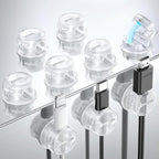 9 Pack Cable Management Cord Holder, JOYROOM Magnetic Cable Clips Adhesive Wire Hider, Cord Organizer for Desk Bedside Nightstand Table Desktop USB Wall Car Office Workspace Accessoriess, Clear