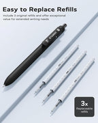 STAGEEK Black Gel Pens, 12Pcs Fine Point Smooth Writing Pens with 3 Extra Refills, Quick Dry Black Ink Pens for Journaling, Office, Note Taking, School Supplies, Nurse Aesthetic(Black)