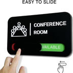 ANIWEY Acrylic Office Meeting Room Door Sign, 8.8 x 5.1 inches.Conference Room Signs, In use/Available Office Sign Black, Minimalist Style