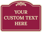Custom Decorative Sign, Personalized Metal Sign for Driveway, Home, Airbnb, Door Plaque, Burgundy Background Sign, 18x24 Inches, ACM, Fade Resistant, Made in USA by Sigo Signs