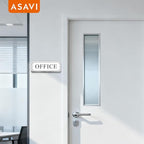ASAVI “OFFICE” Acrylic Door Sign – Waterproof & Fade-Resistant Office Label with Strong Adhesive + Pre-Drilled Holes (8.7"x3") | Ideal for Doors and Walls in Offices, Lobbies, and Workspaces (White)