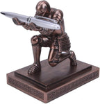 Amoysanli Knight Pen Holder Desk Organizers and Accessories Desk Decor Resin Pen Holder as Gift with a Cool Pen for Office and Home (Red)