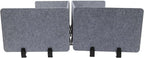 ReFocus Raw Clamp-On Acoustic Desk Divider Mounted Privacy Panel Set – Reduce Noise & Visual Distractions for Office, Study (Castle Gray, 2× Long (59"×16") + 4× Short (23.6"×16"))