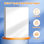 30 Sheets of Cardstock 8.5 x 11, Heavyweight Cover Cardstock Printer Paper 8.5 x 11, 190 gsm Bright White Card Stock Paper for DIY, Professional Printing, Wedding Invitations, Office Cards & Crafts