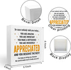 Appreciation Gifts for Coworker boss teacher Women Men Friends - Thank You Gifts Inspirational Team Gift Ideas - Motivational Quote Desk Wooden Box Sign Decor Office Positive Affirmations Desk Decor Christmas Thanksgiving Secret Santa Gifts