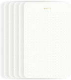 Pinesman - Elegant Desk Notepads for Professionals, Executive's Memo Pads, Minimalist, Gold Foiled, Dotted Layout, 5 Pack, 375 Sheets Total (75 Each), 6.3" x 3.9”, 80 GSM, Eco-friendly, FSC™ Certified