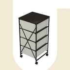 CASUNER Small Cabinet with Drawers Rolling 4 Drawer Mobile File Cabinet for Home Office Storage and Organization, Fabric Vertical Under Desk Storage for A4/Letter Files(