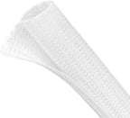 Split Wire Loom Tubing, Cable Protector Sleeve, Braided Cable Management for TV/Computer/Home Theater/Engine Bay, Cord Protectors from Pets No Chew (White, 1/8"-25ft)