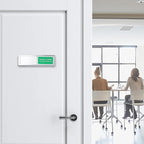 Do Not Disturb/Welcome Door Sign, Sliding Privacy Indicator for Home Office Restroom Conference Hotel Hospital, 7x2 Inch Slider Door Sign (Silver）