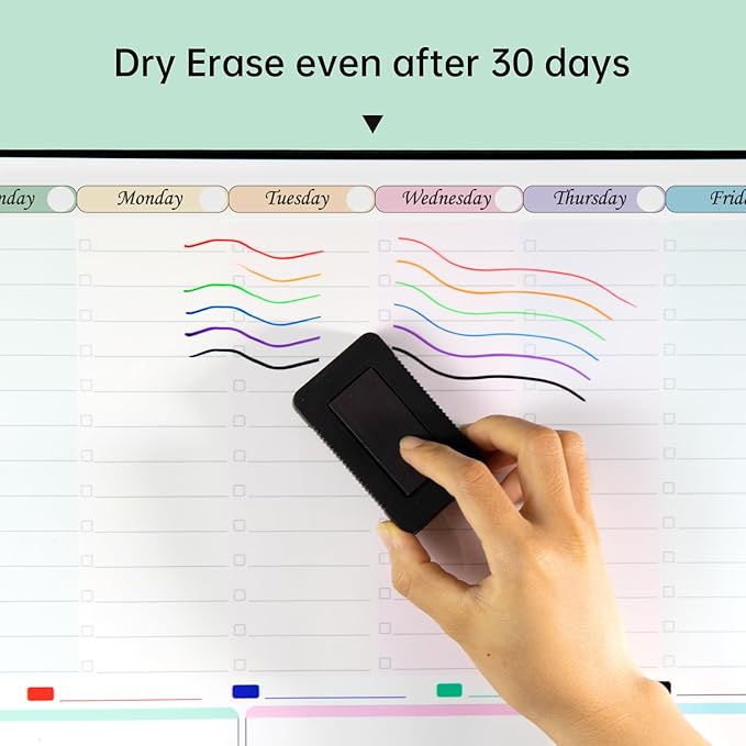 Magnetic Weekly Dry Erase Whiteboard Calendar&Monthly Calendar&Daily Planner&to Do List&Menu Board for Fridge,Family Calendar,Schedule Board for Home