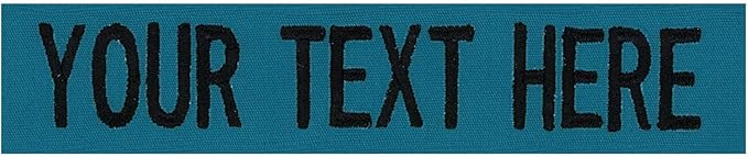 Custom Uniform Name Tapes Solid Colors. Made in The U.S.A. Ships Under 24 Hours. Teal Fabric, 5 Inch Sew on
