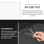 CALPALMY (2 Pack) 1/2" Thick Clear Acrylic Sheets 24" x 36", Pre-Cut Plexiglass Sheets for Craft Projects, Acrylic Signs, Display Cases or Shelving and More - Easy to Cut with Power Saw etc