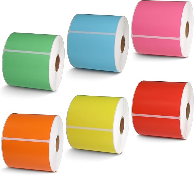 BETCKEY - 3" x 5" Multipurpose & Large Shipping Labels Replacement for Zebra & Label Printer,Premium Adhesive & Perforated[Mixed, 6 Rolls, 2100 Labels]