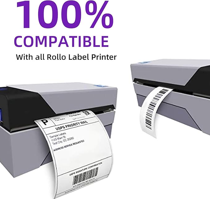 AveneMark 12 Rolls 3" x 1" Direct Thermal Labels for Barcodes Postage Address Shipping Labels Compatible with Rollo & Zebra Desktop Printers Adhesive - 1300Pcs/Roll