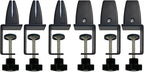 Jhanw Sneeze Guard Support Clips for 1/8" to 0.51" Thick Panel, Adjustable Desk Divider Clips, Aluminum Desk Partition Clamp, Acrylic Plexiglass Partition Clips Black, Desk Privacy Panel Clamps 6 Pack