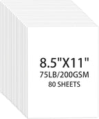 White Cardstock 8.5 X 11, 80 Sheets Card Stock, 75lb/ 200gsm Copy Paper, Cardstock Printer Paper for Art, Drawing, Invitations, DIY Cards, Watercolor, Craft, Construction, School & Office Supplies
