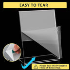 12 Pack Acrylic Sign Holder, Clear 8.5 x 11 Inch Slant Back Vertical Sign Holder, Tabletop Plastic Paper Picture Frame Flyer Document Holder Display Stand for Home, Office, Restaurants, and Stores