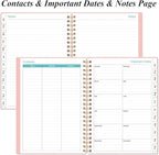 2026 Planner - Planner 2026 from January 2026 - December 2026, Weekly & Monthly Planner Spiral Bound with 12 Monthly Tabs, Inner Pocket, 6.4" x 8.5", Pink-E