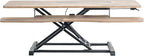 VIVO 42 inch Desk Converter, K Series, Height Adjustable Sit to Stand Riser, Dual Monitor and Laptop Workstation with Wide Keyboard Tray, Reclaimed Wood Top, Black Frame, DESK-V042KP