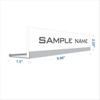 Printex Design - Personalized Office CUBICLE Name Plate & Sign. Modern Aluminum Holder - 4 Plate Colors (Clear See Through)