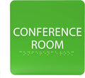 ADA CENTRAL SIGNS - 6" X6" Conference Room Sign- ADA Compliant Tactile Graphics Grade 2 Braille Text Acrylic Wall Signs - Authorized Personnel Only, Meeting Privacy Door Sign for Schools, and Offices