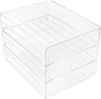 COHEALI Stackable Desk Organizer Tray Transparent Wide Paper Holder for Office Desktop Storage Pet Material Document Organizer for Classroom and Home Use