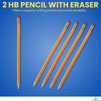 1InTheOffice Pre Sharpened Pencils #2, Pencils with Eraser, 2 HB, Wood-Cased, Black Lead, Yellow Barrel (192)