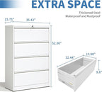 FLIXELIO File Cabinets 4 Drawer,Metal Office Storage Filing Cabinet with Lock,White Lateral Filing Cabinet for Home Office,Horizontal Locking File Cabinet for Legal/Letter/A4,Assembly Require,White