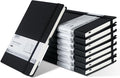 POPRUN 8 Pack Black Lined Journal Notebooks, Waterproof PU Leather Hardcover, A5 Classic College Ruled Journals for Writing, Business Work, School Note Taking, 5.5 x 8.3 inch, 240 Pages Notepad