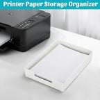 AZFUNN Letter-Size Tray Desk Letter Tray Paper Tray, Sturdy Heavy-Duty Plastic Printer Paper Tray, Single-Tier Stackable File Storage Organizer for Office Home (1, White)