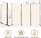Room Divider 6FT Folding Privacy Screens, 3 Panel Partition Room Dividers w/Freestanding Design, Portable Wall Divider for Room Separtation, Fabric Screen Panel for Home Office Dorm School Cream