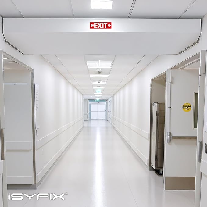 iSYFIX Exit Signs Stickers 12 Pack 12x4 Inch - Laminated Premium Vinyl Directional Right & Left Arrow Signs for Buildings, Office, Workplace, Stores, Schools, Theaters, Parking, Restaurants, Factories