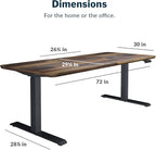 Vari Classic Electric Standing Desk - VariDesk Height Adjustable Sit/Stand Desk - Dual Motor with Memory Presets, Stable T-Style Legs - Gaming or Home Office Workstation - 72”x30”, Reclaimed Wood