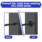 BLIKA Upgraded 40 Pack Stainless Steel Black Protector Sleeves for 1/8" 5/32" or 3/16" Deck Cable Railing, for Metal Posts, T316 Marine Grade, Cable Railing Protector Sleeves, Cable Railing Post Kits