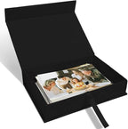Sprsthai 5x7 Archival Photo Storage Box with Lid – Stackable Memory Keepsake Organizer for Photos, Certificates, Jewelry & Scrapbooking Supplies Black