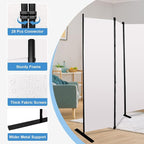 MAYOLIAH 8-Panel White Room Divider 6ft Tall Folding Privacy Screen Portable Office Partition Indoor Wall Separator 160" W X 72" H